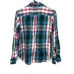 Levi's size Medium long sleeve plaid flannel button up shirt blouse top blue red Photo 1