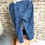 J.Jill  Cropped Pants 12 Blue Straight Leg Cotton Blend Casual Front Zip… Photo 9