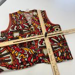 Robert Bruce Vest Top Womens One Size Red Tribal Geometric Print‎ Vintage Photo 5