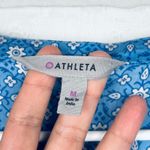 Athleta Blue Print Tunic Top Long Sleeve V Neck Swim Cover Up Womens Medium Photo 6