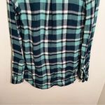 Roxy  Button Down Flannel Shirt Mint Green Plaid XS Photo 8