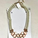 Talbots NWT Double Pearl Statement Necklace Light Pink Photo 0