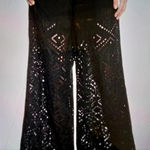 Theory women's alkes ghost crepe pants eyelet legs wide leg pull on size Medium Photo 1