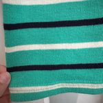 L.L.Bean  Blue & Green Striped Cotton Relaxed Fit Knit Top Women’s Size XL Photo 3