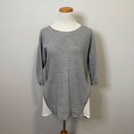 Anthropologie Saturday Sunday Gray Sweatshirt Tunic Zipper 3/4 Sleeve Top XS Photo 1