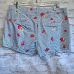 Old Navy Short Womens 12 Striped Floral Red Yellow Summer Casual Cotton flat Photo 3