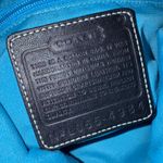 Coach Vintage Hampton 4984 Black Nylon Leather Trim Hobo Bag Purse Teal Interior Photo 15