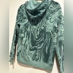 Brooklyn Cloth  Teal Swirl Embroidered Drip Hoodie. Kangaroo Pocket. Sz: S. Photo 6