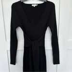 Good American Black Bodycon Belted Sweater Dress Photo 3