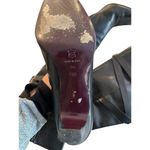 via spiga  Women's Black Leather Carezza Calf Heeled Boots Size 11 vintage Photo 2