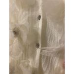 RICH RADI QS Diamond Mesh Floral Cream Cardigan Large Sheer Feminine Luxury Glam Photo 4