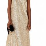 Ann Taylor NEW $198 GOLD SEQUIN MOCK NECK MIDI DRESS SZ 6P Photo 0