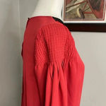 Disney LC Lauren Conrad x Snow White Blouse Size Small Red Lace Collared Button Photo 2