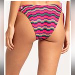 Hurley Zumba Stripe Itsy Bitsy Bikini Set Electric Pink Knit Large Crop Top Photo 8