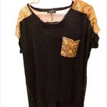 POL Sequin Short Sleeve Top - Size: Large Photo 0