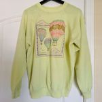 1980 Vintage Highlighter Yellow Hot Air Balloon Graphic Crewneck Sweatshirt M/L Size M Photo 0