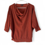 Eileen Fisher Sweater Womens Large Cowl Neck Dolman Sleeve 100% Merino Wool Rust Photo 0