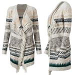 CAbi Shetland Fringe Western Boho Drape Oversized Waterfall Cardigan Sweater Photo 3