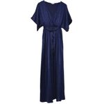 Baltic Born Savannah Print Kimono Maxi Dress Navy Blue Size Small True Wrap Photo 1