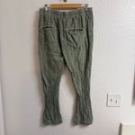 Free People  Big Hit Slouch Pants Green Linen Blend Size Medium Photo 2