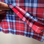 Lands' End Cozy Long Sleeve Pajama Plaid Red and Blue Women's Top Photo 7