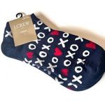 J.Crew Women's Dressy Style Ankle Socks XOXO Heart Print NWT Photo 0