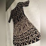 Gabby Skye Black and Cream Polka Dot Mini Dress Photo 2