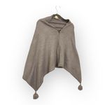 Madison 88 Gray Knit Tassel Trim Poncho Cape Wrap One Size Bohemian Chic Cozy Photo 1