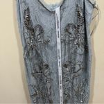 NWT ARRANGE Illusion Beaded Dress Bridal Silver Size 0 column maxi dress size 6 Photo 3
