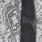 Cacique Vintage Lingerie Kimono Robe @L/XL Womens Gray Black Sheer Paisley Long Photo 2