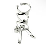 LOVE BY E.M. Ribbon Single Ear Cuff Silver Photo 2