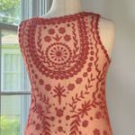 Free People  Embroidered Shift Dress Beach Coverup Orange Small Boho Photo 5