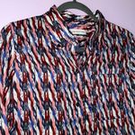 Isabel Marant Etoile M Top Colorful Print Button Collar Long Sleeve Blouse Photo 1