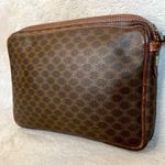 CELINE Brown Macadam Vintage Wristlet Clutch Pouch Photo 4