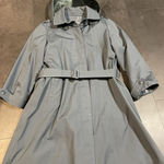 Vintage 90s London Towne Pale Blue Trench‎ Coat Overcoat Womens Size 10P Photo 0