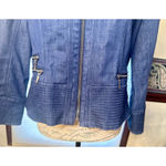 White House | Black Market Size 12 (runs small) Jean Jacket with Silver Zippers Photo 5