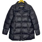 Lands' End Mid Length Down Filled Coat Size S Black Quilted Puffer Jacket Photo 1