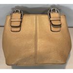 Tignanello Almond Pebbled Leather Handbag Purse READ Photo 2