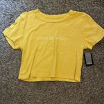 NWT Junk Food Clothing Yellow Crop Top “Sweet Like Honey” Size M Photo 2