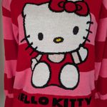 Sanrio Hello Kitty Striped Long Sleeve Crew Neck Sweater by Pink and Red Medium Photo 8
