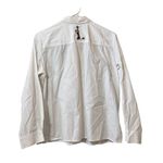 Cats Women Button Down Shirt No Brand Embroidered Size Measured Kitty Artsy White Photo 1