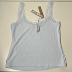 SKIMS Soft Lounge Lace Trim Ribbed Camisole Cami Shirt in Mineral Blue Photo 6