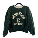 ZARA Dark Green Crew Neck Sweater with New York Print Photo 0