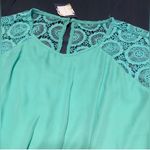 Entro  Crochet Mini Dress with Cap Sleeves and Pockets Mint NWT Medium Fit Photo 8