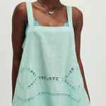 Free People NWT  charlotte tunic in bleached aqua sz medium cotton lacy  tank Photo 0