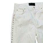 The Kooples  Studded Jeans Ankle White Statement Distressed Raw Hems Size 27 Photo 1