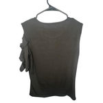 Unbranded Black And White Ribbon Sleeve Ribbed Short Sleeve T Photo 5