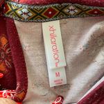 Xhilaration Burgundy Printed Peasant Tunic Top Cold Shoulder M Photo 7