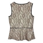 Anthropologie  Weston Wear Piped Peplum Grey Sleeveless Lace Top Size Medium Photo 5