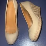 J.Crew Cream Canvas espadrille Wedge Shoes 8.5 Photo 1